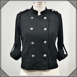 AQUA Cropped Military Double Breasted Top - S